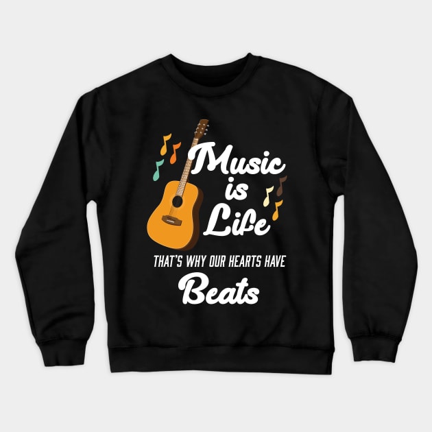 Funny Acoustic Guitar Graphic Design Quote and Guitarist Crewneck Sweatshirt by Riffize